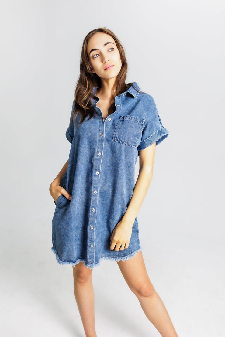 Laila Denim Shirt Dress - Lisalee Collections