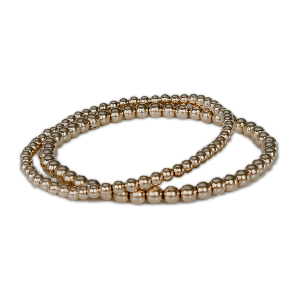 14K Gold Filled Beaded Bracelet 3MM - Lisalee Collections