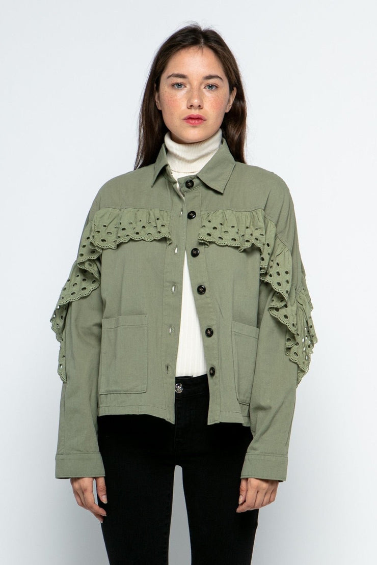 Rosaria Eyelet Jacket - Lisalee Collections