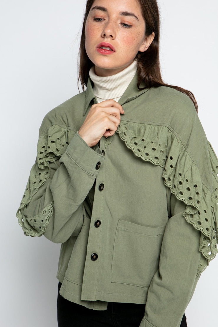 Rosaria Eyelet Jacket - Lisalee Collections